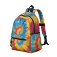 thumbnail image 2 of Red and Yellow Tie Dye Pattern Backpack for School, Cute School Bag with Adjustable Shoulder Straps and Padded Back, 13.4"x11"x4.7", 2 of 5