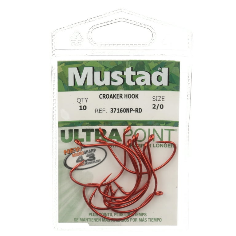 Mustad Croaker Hook - Size: 2/0 (Red Blonde) 10pc