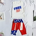 thumbnail image 4 of Zanarzt Baby Boy Fourth Of July Outfit 2Pcs Toddler Boys 4th of July Outfits Summer Letter Round Neck Short Sleeve T Shirts Tops Flag Print Shorts Kids Clothes Set WH1,6-7 Years, 4 of 4