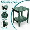 thumbnail image 5 of Hidpriva Set of 2 Adirondack Outdoor Side Table, 2-Tier HDPE Weather Resistant Patio End Table, Dark Green, 5 of 5