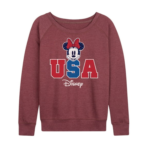 Disney - Americana - Minnie Usa - Women's Lightweight French Terry Long Sleeve Shirt