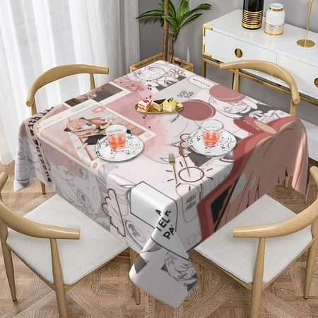 

Spy X Family 55 X 55 Inch Square Tablecloth Stain And Wrinkle Resistant Anime Square Tablecloth For Kitchen Dining Room Picnic Patio Party Decoration