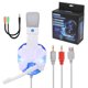 thumbnail image 1 of Bearachild Auriculares para juegos de graves ajustables, consola de juegos de ordenador profesional, sonido envolvente estéreo, auriculares para juegos con Cables de audio/vídeo blanco azul Luz, 1 of 6
