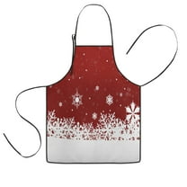 Red Christmas Snowflake Pattern Kids Aprons for Girls and Boys,Adjustable Neck Strap Toddler Aprons for Kids Cooking Baking