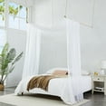 thumbnail image 5 of WARM HOME DESIGNS Set of 2 White Twin Canopy Bed Curtains in 55 x 144 inch Size. BE Double White 144, 5 of 6