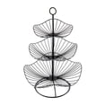 thumbnail image 2 of Soporte de de 3 niveles soporte de almacenamiento de tazón de fruta de cocina para de comedor, encimera de cocina - Lotus Leaf Black Hoja de loto negra Baoblaze canasta de frutas de alambre, 2 of 8