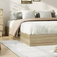 thumbnail image 5 of Towallmark California King Bed Frame,  Wood Platform Bed Frame, Wooden Bed Frame Without Headboard for Bedroom, Wood Slat Support, No Box Spring Required, Golden sandalwood, 5 of 8