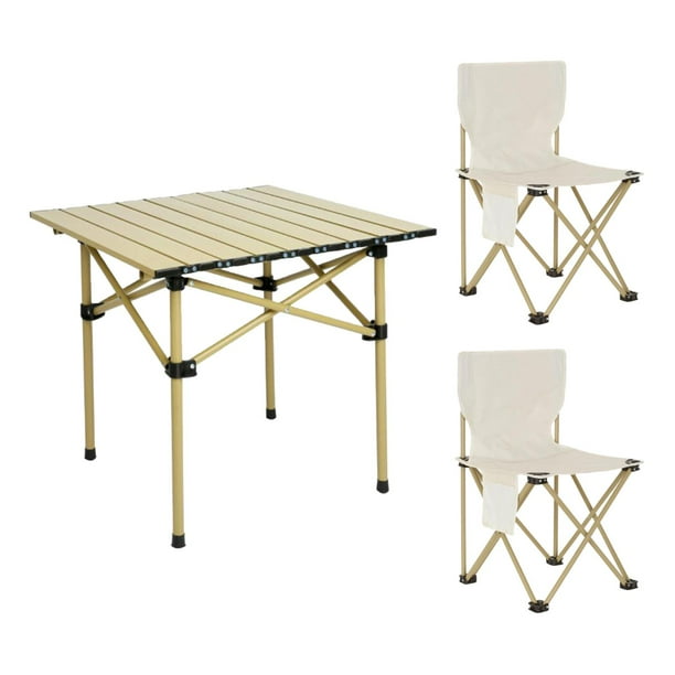 Juego de sillas de Mesa plegables DYNWAVEMX Mesa auxiliar liviana para acampar