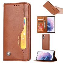 Dteck Case for Samsung Galaxy A14 5G,Magnetic Leather Card Slots Wallet Case Shockproof Rubber Kickstand Cover,Brown