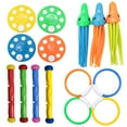 thumbnail image 1 of 15Pc Underwater Swimming Pool Diving Toy Set With Sinking Rings Sticks And Seaweed Torpedo Robbers Summer Bath Time Fun Parent Child Interactive Game For Kids, 1 of 9