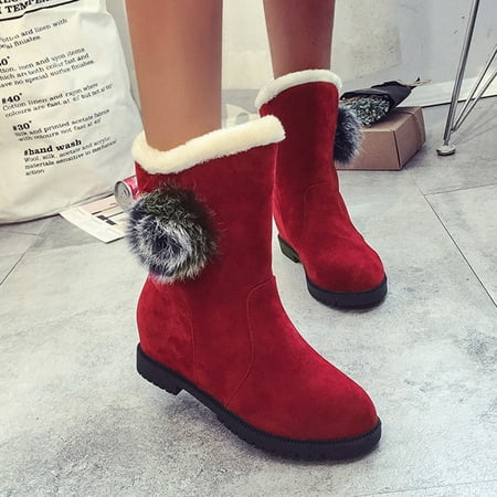 

Christmas Snow Boots Ankle Warm Thick Soled Women s Thermal Boots Tassel Winter Plush Shoes Women s Boots