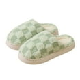 thumbnail image 3 of Fmbrln Womens Plaid Fuzzy Slippers Winter Warm Soft Comfy House Slippers Indoor Outdoor Slippers, 3 of 5
