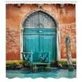 thumbnail image 3 of Ambesonne Venice Shower Curtain, Building Door, 69"Wx70"L, Cinnamon Sky Blue, 3 of 3