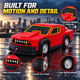 thumbnail image 4 of Red Weather Interceptor Vehicle Model, Storm Chaser Research Car with Rolling Wheels and Detachable Parts, Plastic Display Car for Desk, Shelf, Cabinet and Collection, 4 of 7