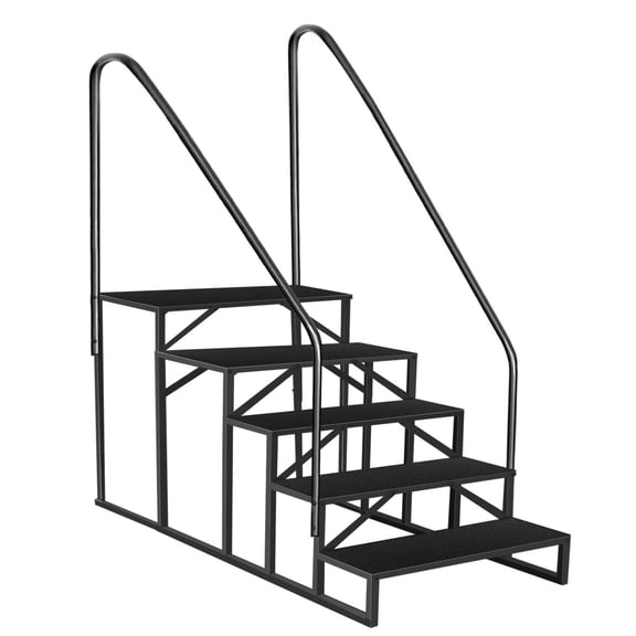 Hot Tub Steps Outdoor, RV Steps with Handrail, Portable RV Stairs 2/3/4/5 Step, Heavy Duty Truck Camper Steps Ladders for Travel Trailers, 5th Wheel, Motor Home, Spa, and Porch