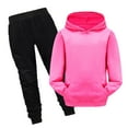thumbnail image 1 of Hiiyo Boys Casual Active Outfits Solid Color Pullover Hoodie Sweatpants Set, 1 of 3