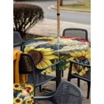 thumbnail image 6 of Square Outdoor Tablecloth with Umbrella Hole Vintage Rooster Outside Table Cloth Waterproof Patio Table Cover Watercolor Farmhouse Sunflower Animals Zipper Tablecloths for Picnic Camping 60x60 Inch, 6 of 8