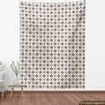 thumbnail image 4 of Geometric Fabric by the Yard, Continuous Style Ornamental Teardrop Shapes in Minimalist Design, Decorative Upholstery Fabric for Sofas and Home Accents, Pale Tan and Charcoal Grey by Ambesonne, 4 of 5
