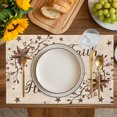 thumbnail image 4 of Brown Farmhouse Placemats Set of 6, Retro Country Stars Rustic Branches Berry Placemats for Dining Table, Place Mats for Kitchen Tabletop, Waterproof Wipeable Dining Table Mats Set, 4 of 9
