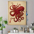thumbnail image 4 of Red Octopus Nautical Canvas Wall Art 15.75x11.81 Inches, 4 of 8