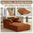 thumbnail image 6 of Kosynda Extra-long 79" Chaise Lounge Chair Indoor, Corduroy Upholstered Modern Sofa Couch with Pillows for Living Room, Office, No Assembly Required, Brown, 6 of 7