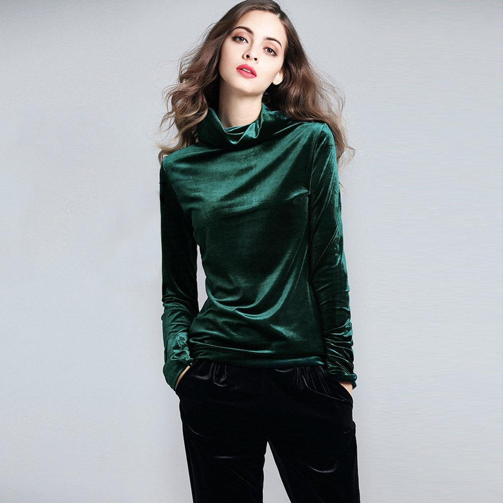 Autumn And Winter Women Velvet T-shirt 