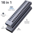 thumbnail image 2 of Powered USB 3.1 Hub, 16 Ports USB 3.1 Hub with 10Gbps Data Speed,Aluminum Housing, USB Hub Powered with 90W Power Adapter, USB Hub for PC/Laptop, Computer, Flash Drive, Printer, Camera, 2 of 7