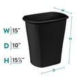 thumbnail image 2 of Sterilite Small Bathroom Trash Can, 5.5 Gallon Plastic Garbage Bucket Bin with No Lid, Black, 2 of 9