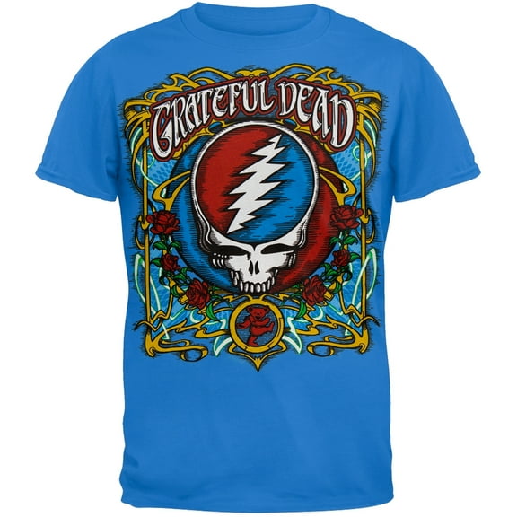 Grateful Dead - Steal Your Roses Light Bue T-Shirt - X-Large