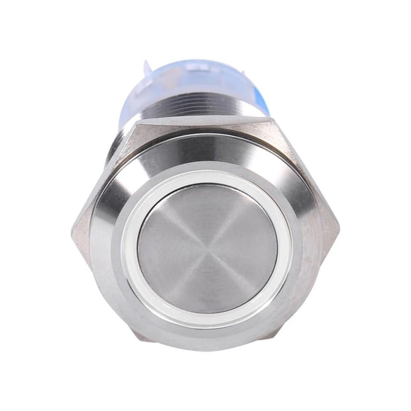 WALFRONT 19mm 12V LED Waterproof Stainless Self-locking Latching Push Button Switch, Button Switch,Self-locking Switch