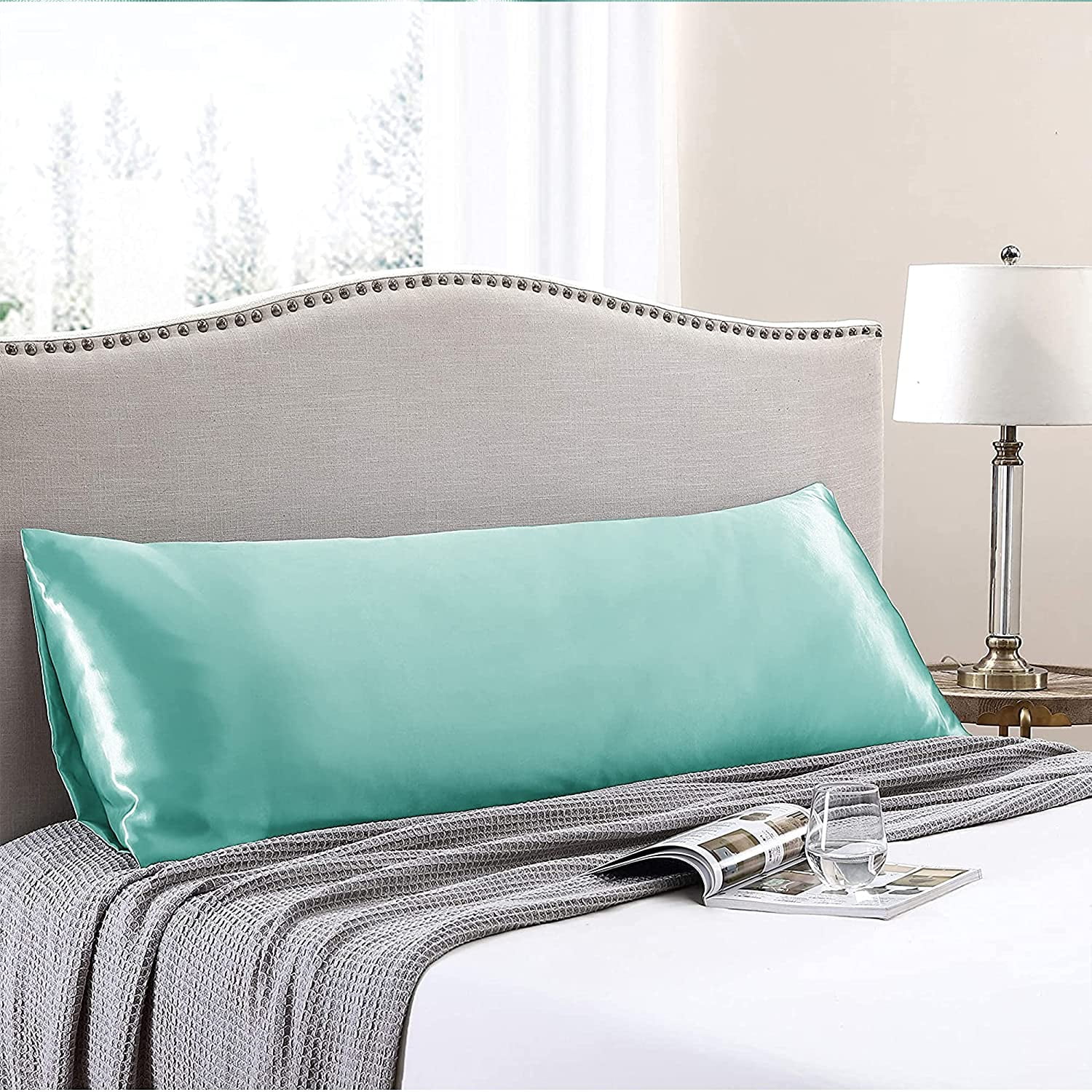 Luxury Soft Satin Body Pillowcase Hypoallergenic Body Pillow Cover 20"x54" 