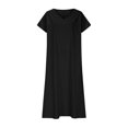 thumbnail image 3 of Mgmyaa Robes pour Filles Enfants Été Manches Courtes Col en V Chandail Longue Robe Plage Robe Décontractée, 3 of 5