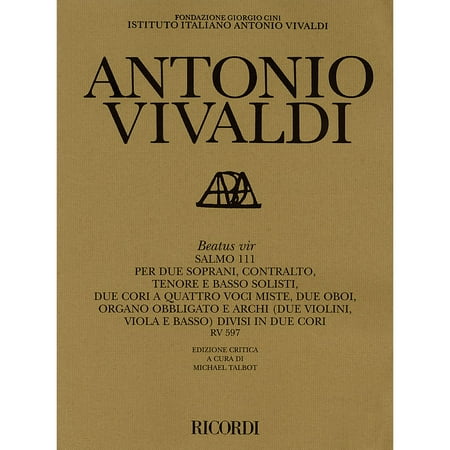 Vir Series - Ricordi Beatus vir RV597 Study Score Series Composed by Antonio Vivaldi Edited by M Talbot