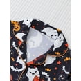 thumbnail image 6 of ATAIKU Halloween Silk Satin Pajama Set for Women 2 Piece Lounge Pjs Shorts Matching Ghost Pumpkin Sleepwear Button Down Shirt Shorts, 6 of 10