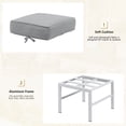 thumbnail image 5 of 2 Pcs Aluminum Outdoor Patio Ottoman with Cushion, Assembled Outdoor Foot Rest Stool Set of 2, Grey, 5 of 6