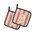 thumbnail image 1 of Carolines Treasures BB7084PTHD Rabbit on Stripes Pair of Pot Holders, 1 of 1