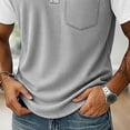 thumbnail image 7 of Mens Short Sleeve Henley Shirts Casual Waffle Knit Colorblock Raglan T-Shirts, Summer Leisure Lounge Tops with Pocket Quick Dry Breathable Outdoor Fashion Tee, 7 of 7