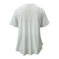 thumbnail image 3 of ZOELNIC Womens Summer Scallop Trim V Neck Eyelet T-Shirt Short Sleeve Top Dressy Casual Tunic Blouses, S, 3 of 4