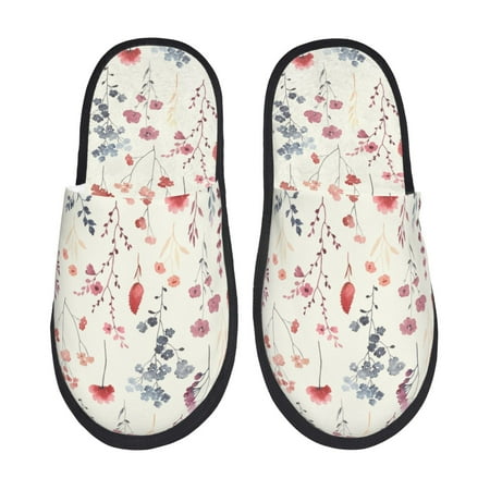 

Silkie Wildflower Watercolor 3 Slippers for women and Men House Shoes for Unisex Indoor House Shoes-Large