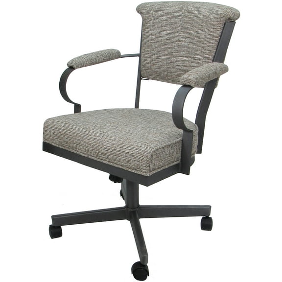 Swivel Metal Dining Caster Chair - Miami - Jetty June Tan - Gray