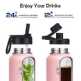 thumbnail image 6 of GEDUX 32oz Insulated Stainless Steel Water Bottle with 2 Leak Proof Lids(Spout Lid and Straw Lid) Wide Mouth Powder-Coated Water Bottle for Sports and Travel, Pink, 6 of 7