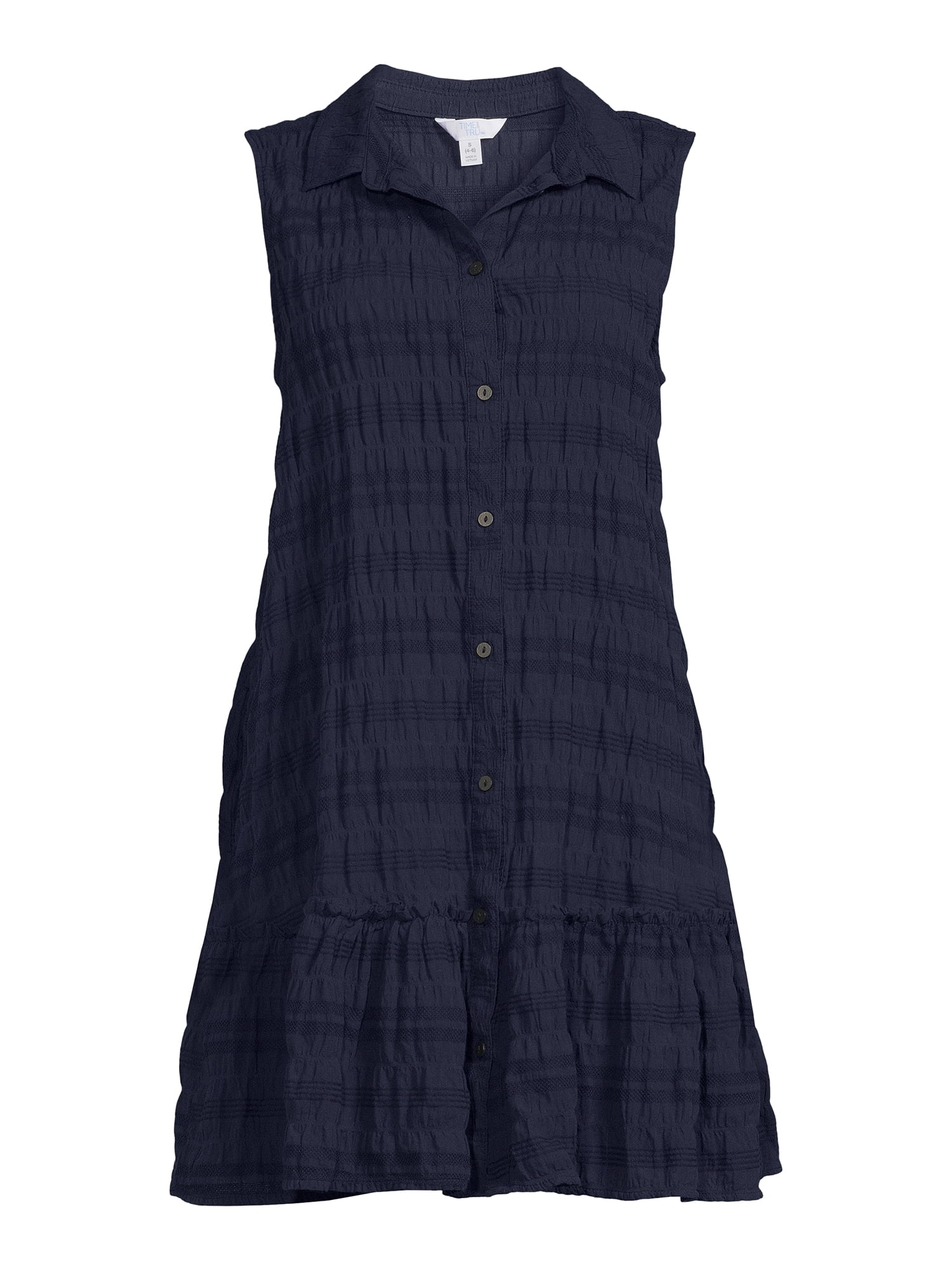 Time and Tru Women's Sleeveless Shirt Dress