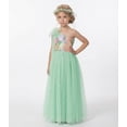 thumbnail image 4 of 2Bunnies Girls' 5yr-12yr One Shoulder Adjustable Strap Embroidered Flower Girl Dress, 4 of 5
