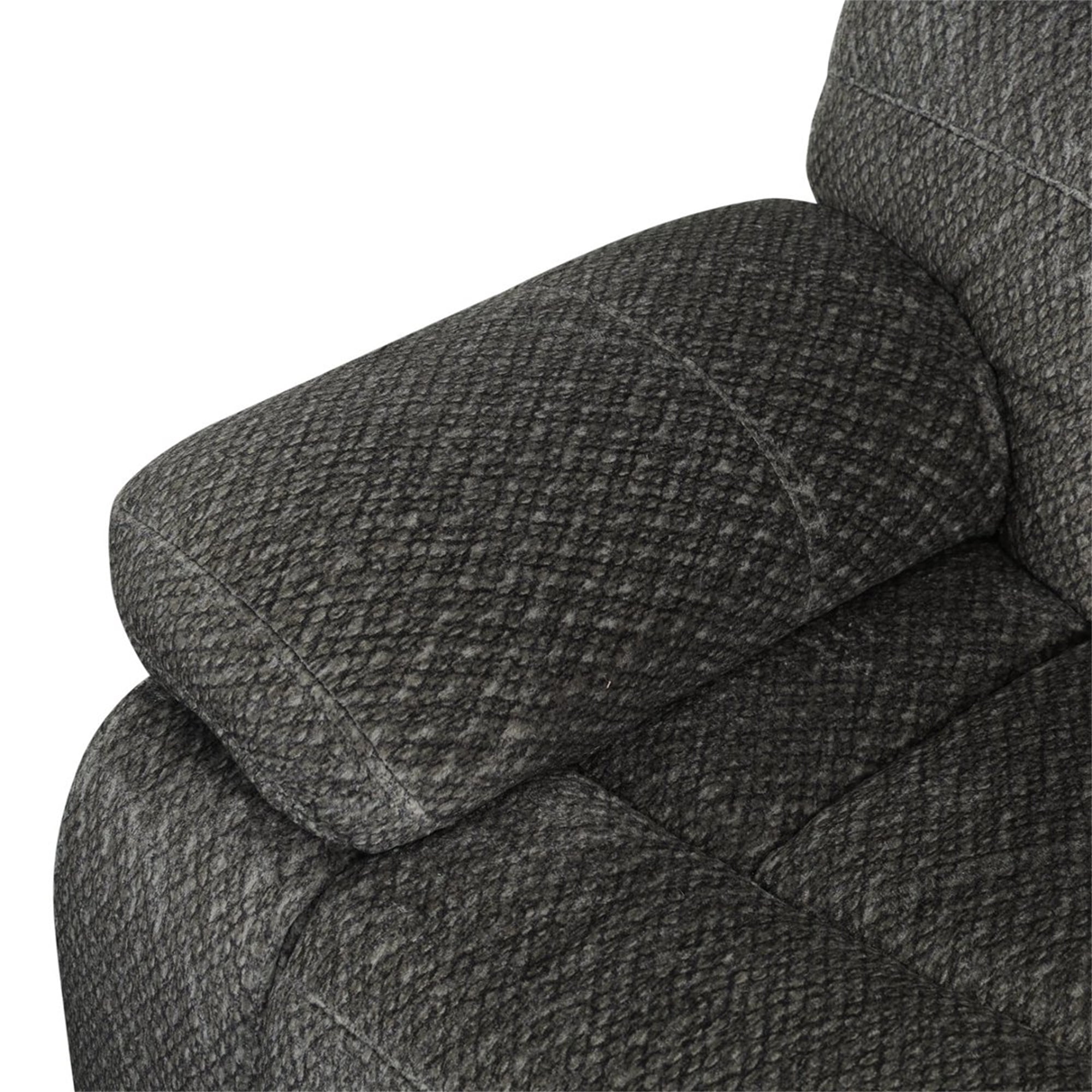 Aukfa 3-Piece Recliner Sofa Set - 77" Loveseat Recliner w/ Cupholder Console for Living Room, Microfiber, Gray
