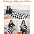 thumbnail image 2 of Portable Heated Blanket Wireless Heated Blanket Coral Fleece 3 Mode Degree Heating USB Rechargeable Heated Blanket Wearable Heated Blanket Cordless Heated Shawl (Black) Black Black Black, 2 of 5