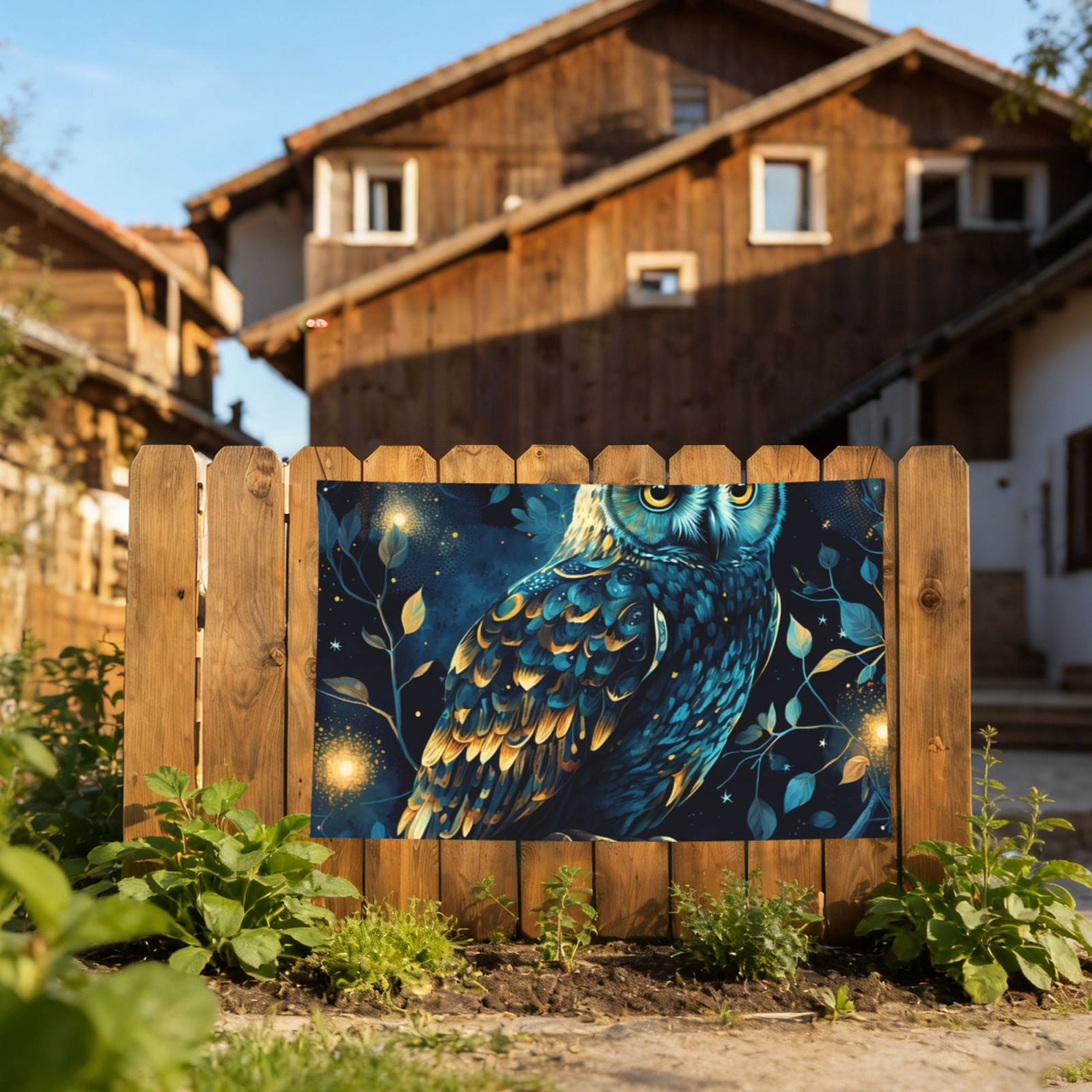 Owl Sky Tree Art Four Hole Decorated Banner Flag for Garden Yard Home Decoration Indoor Outdoor 4x6 Ft