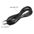 thumbnail image 2 of Uxcell Phone Extension Cord Telephone Cable Phone Line Cord RJ11 6P4C Plugs Male to Male for Phone and Fax 15 ft Black, 2 of 5