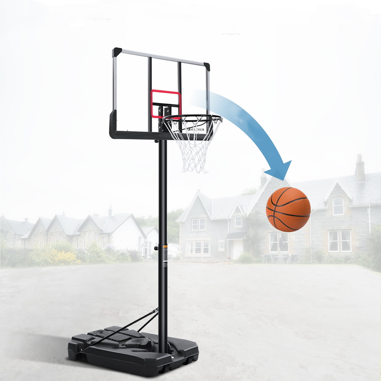 Marnur 44In Portable Basketball hoop & Goals Basketball with Height
