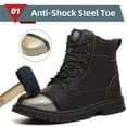 Men's Steel Toe Work Boots, Slip Resistant, Safety Shoes, Industrial