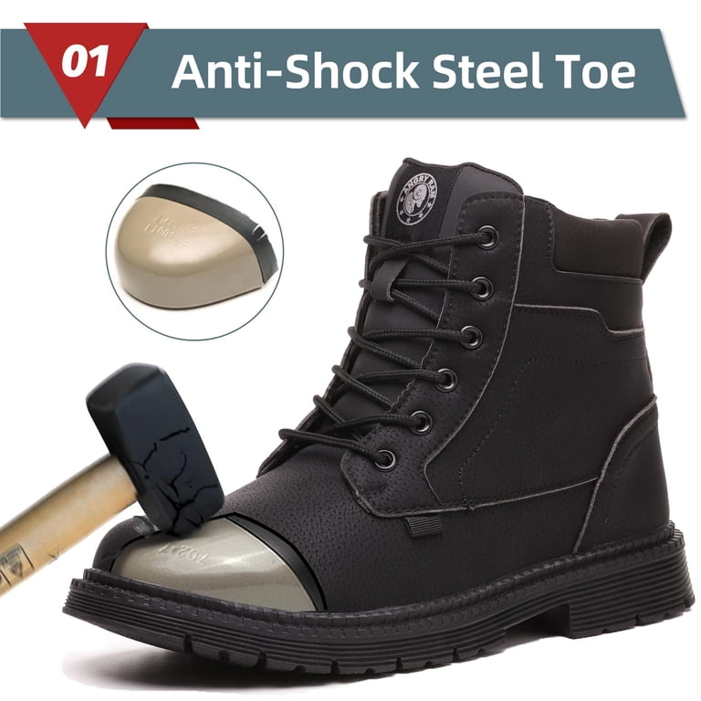ANGRYRAM Steel Toe Work Boots, Safety Shoes for Men  display picture 2